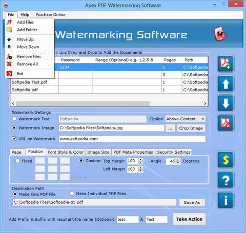 Apex PDF Watermarking Software